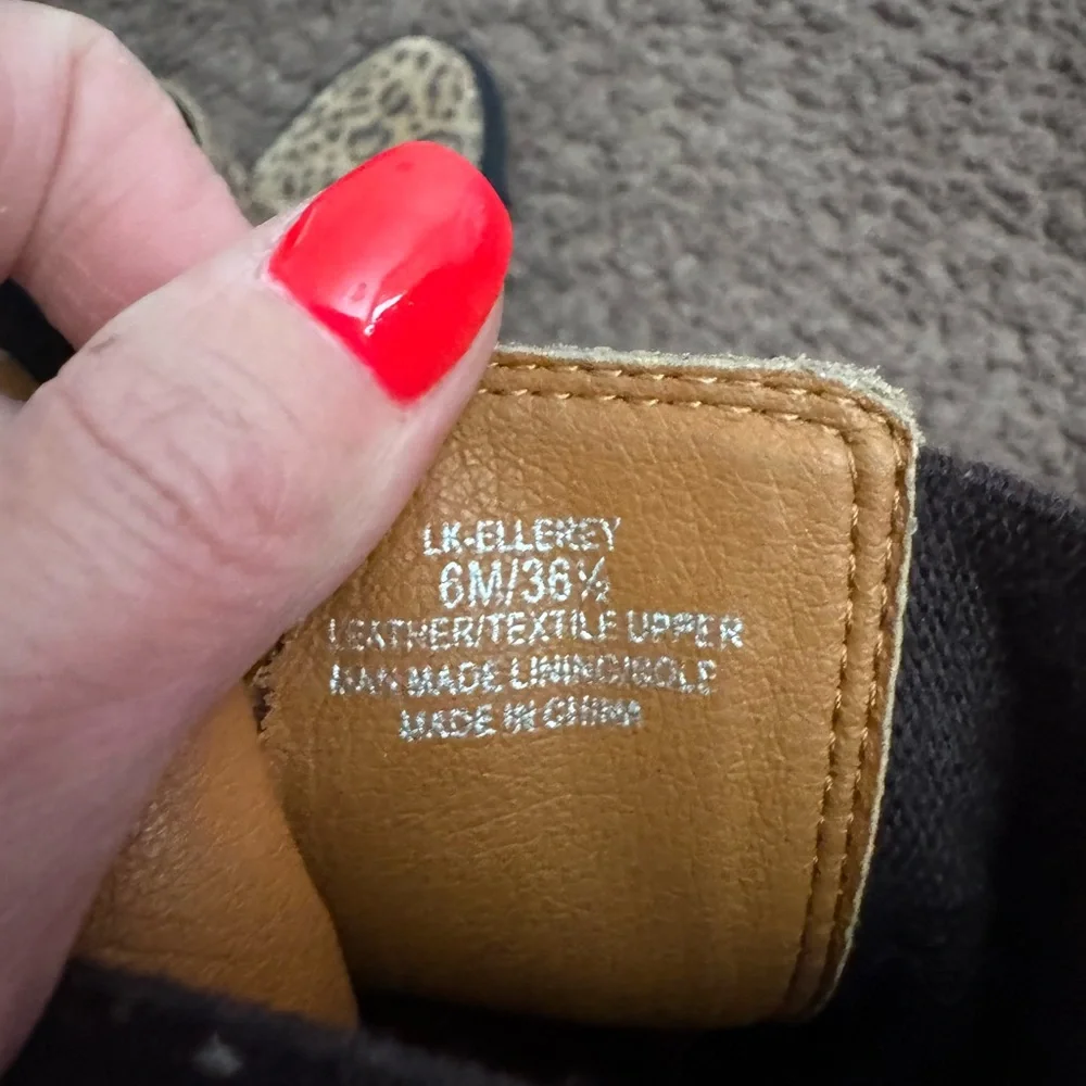 Lucky Brand Ellerey Javen Boots Booties Animal Print Wool Leather Suede 6 - Picture 9 of 9